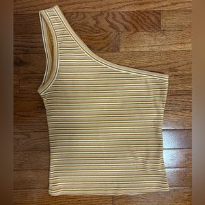 One shoulder golden stripe Aero Seriously Soft Tank Size Large Like New
